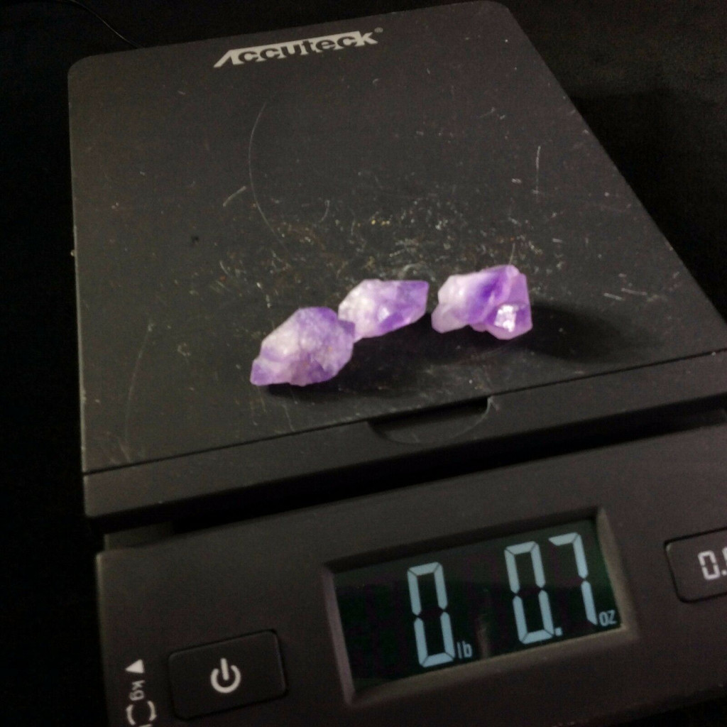 MeldedMind Set of 3 Phantom Amethyst Specimens Natural Purple Crystal 170801