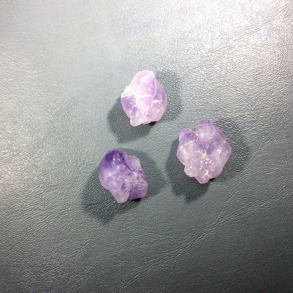 MeldedMind Set of 3 Phantom Amethyst Specimens Natural Purple Crystal 170803