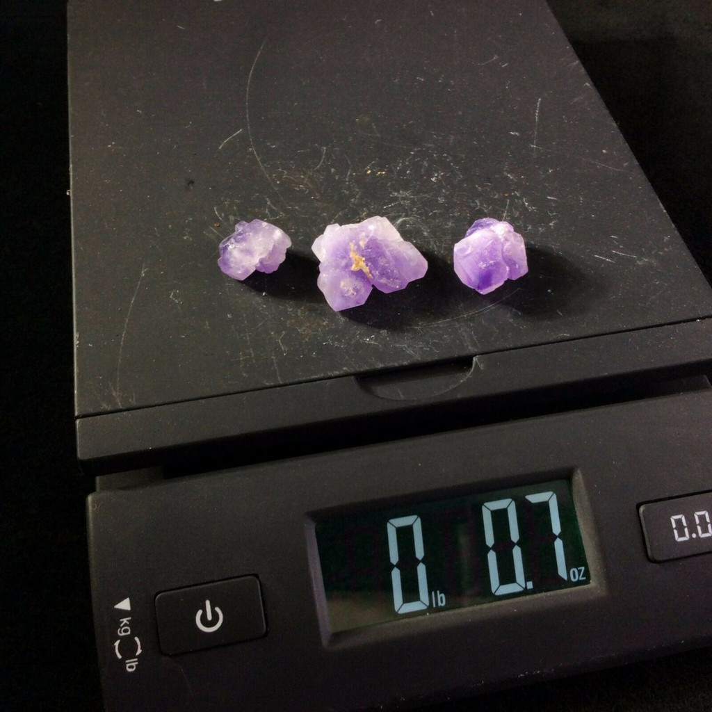 MeldedMind Set of 3 Phantom Amethyst Specimens Natural Purple Crystal 170810