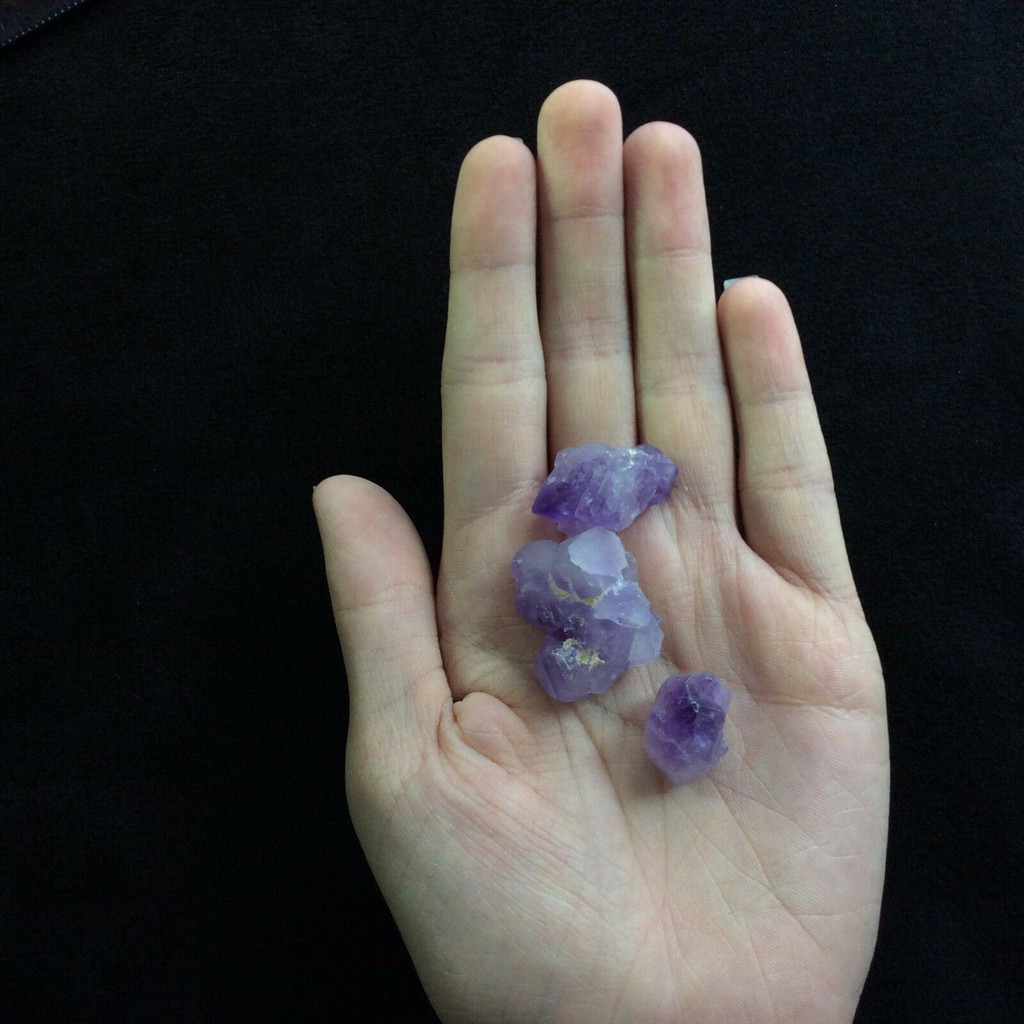 MeldedMind Set of 3 Phantom Amethyst Specimens Natural Purple Crystal 170810