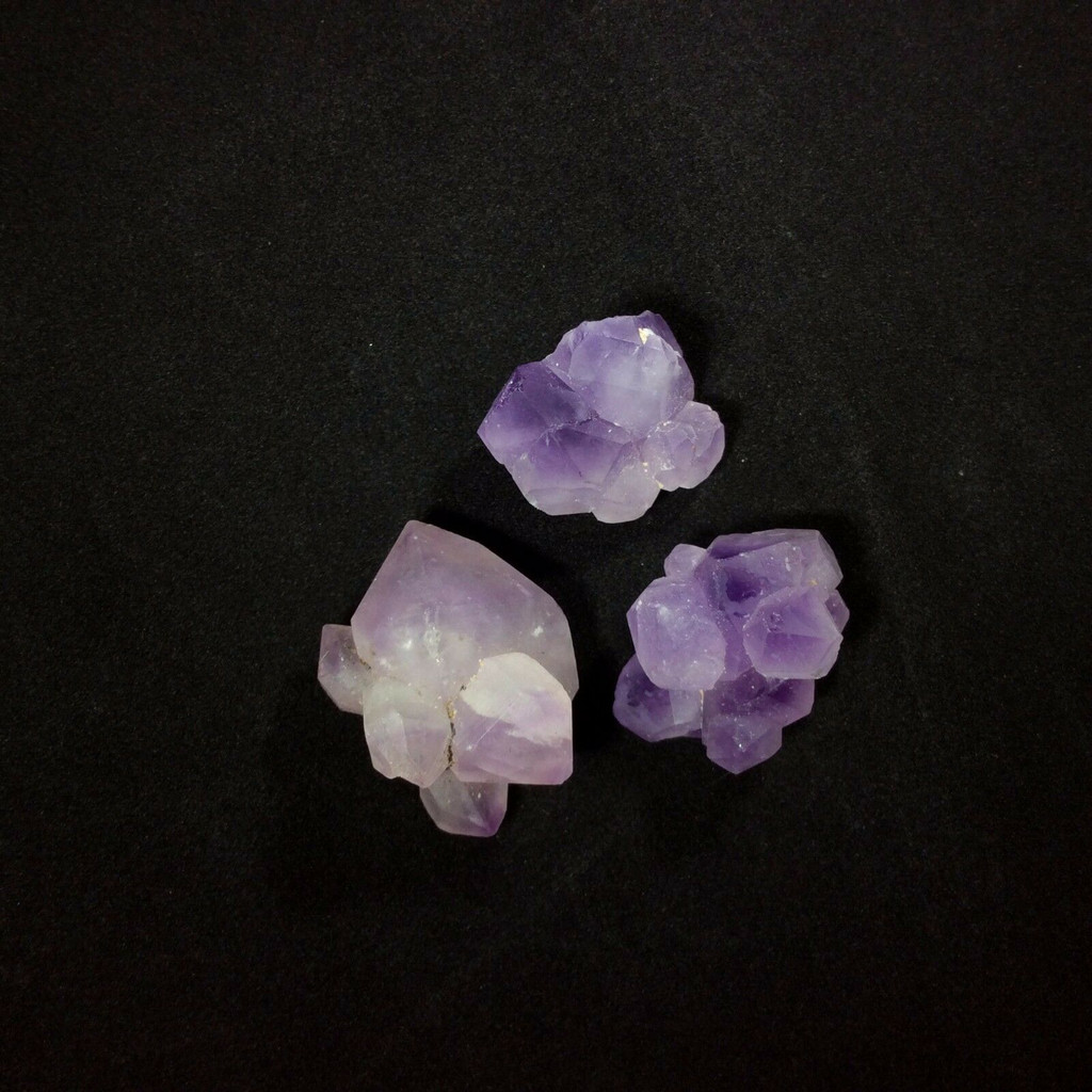 MeldedMind Set of 3 Phantom Amethyst Specimen Natural Purple Crystal 170804