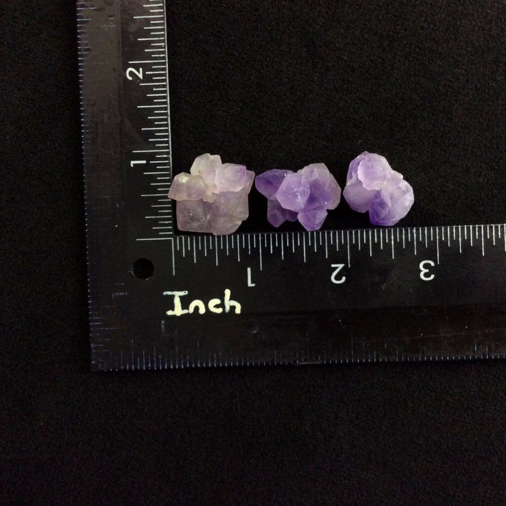 MeldedMind Set of 3 Phantom Amethyst Specimen Natural Purple Crystal 170804