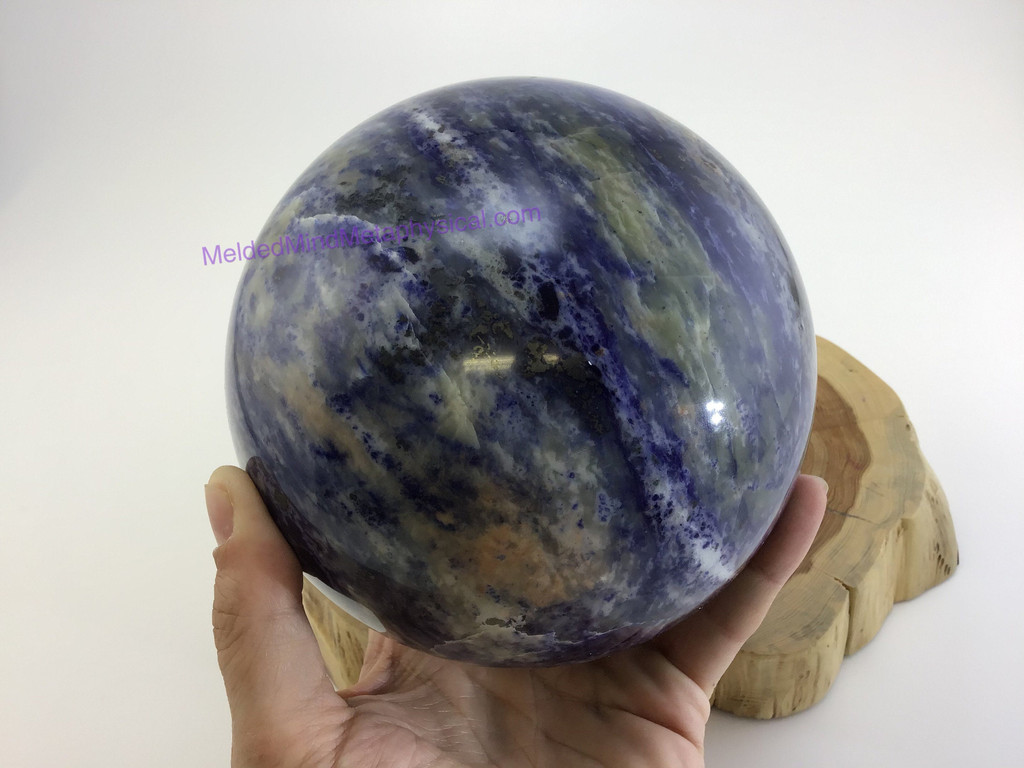 Large Polished Blue Sodalite Stone Sphere 5.1in Home Decor Crystal 259