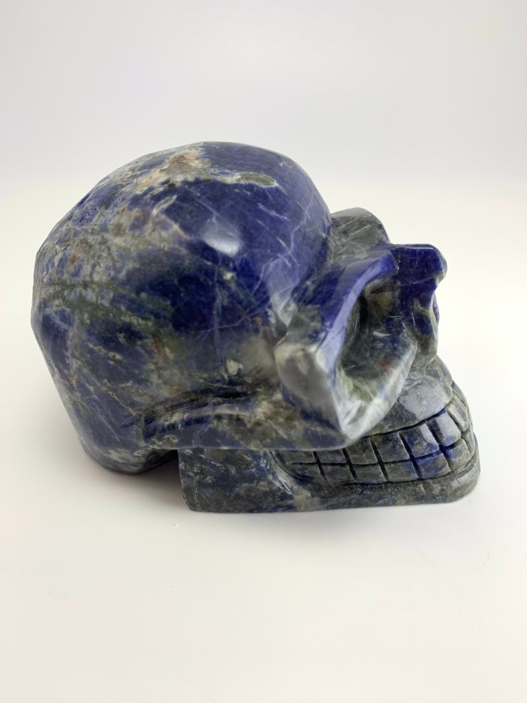 Large Sodalite Crystal Skull 6.7 in 4.7 lbs display home decor specimen