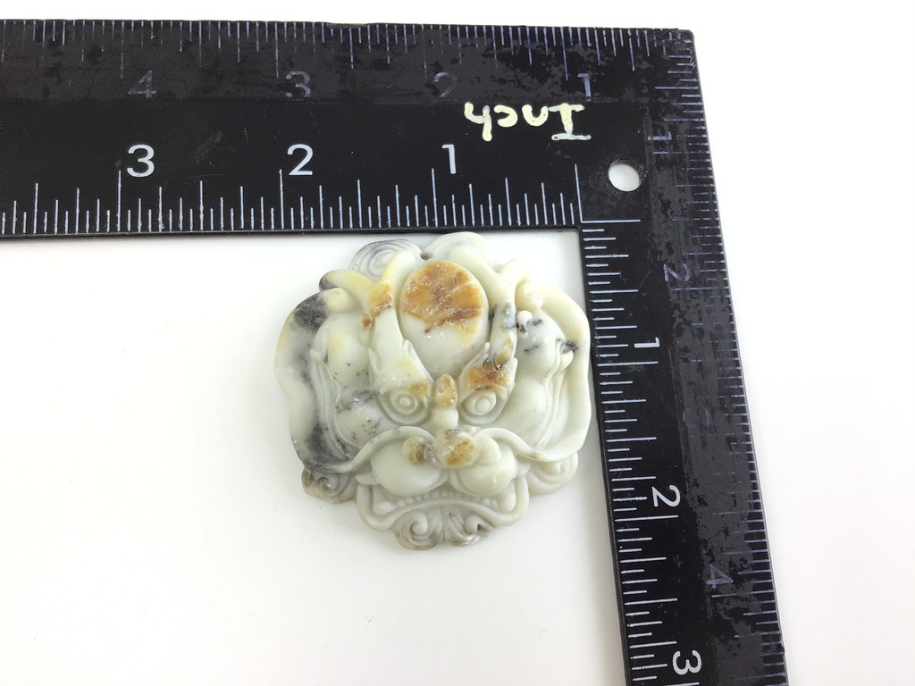 MeldedMind Chinese Dragon Jade Carving Pendant Focal Bead 51mm