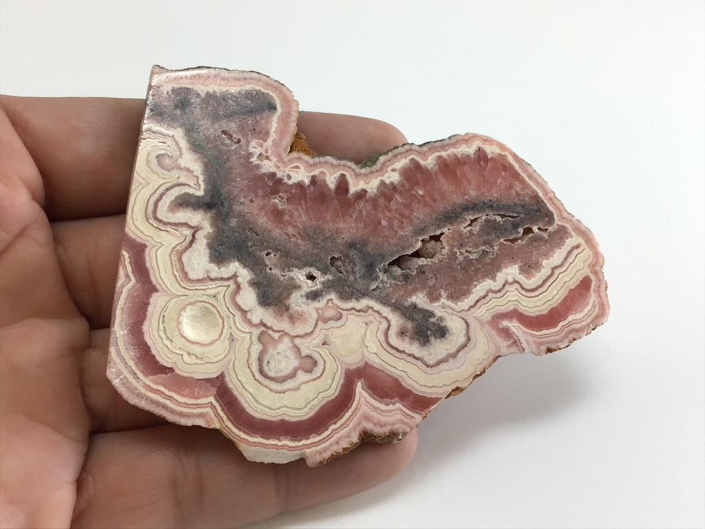 Polished Rhodochrosite Slice Slab Pink Crystal Specimen Display Decor Artist Sup