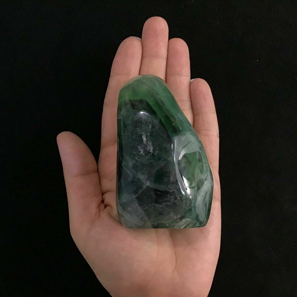 Polished Fluorite Freeform 181168-94mm Green Purple Sculpture Decor