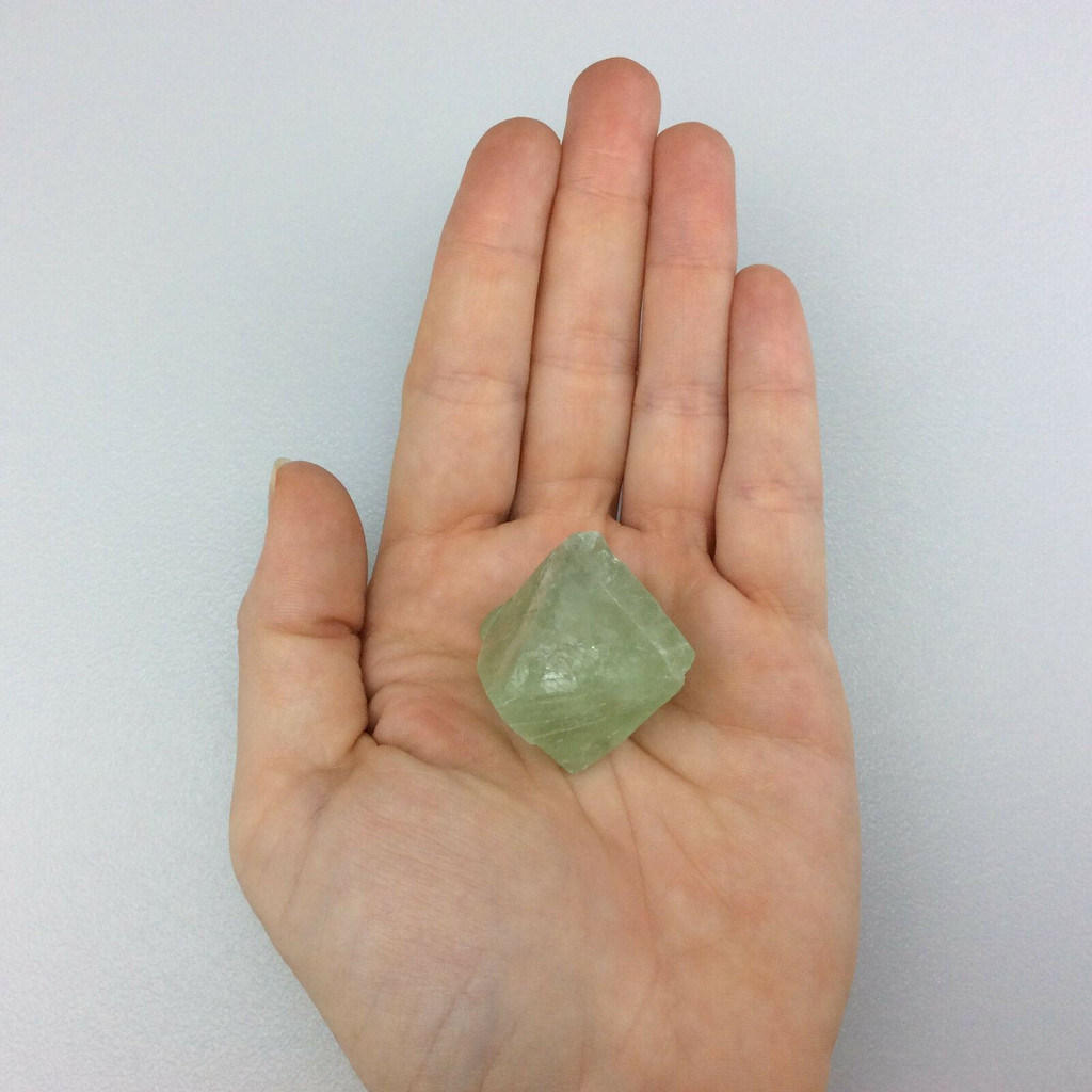 Rough Green Fluorite Cleavage Octahedron 36mm #12 Fluorspar Crystal Specimen