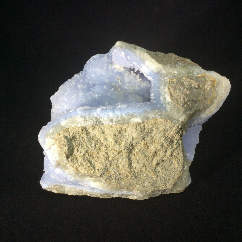 MeldedMind Blue Chalcedony with Druzy Specimen 4.80in Blue Crystal 180349