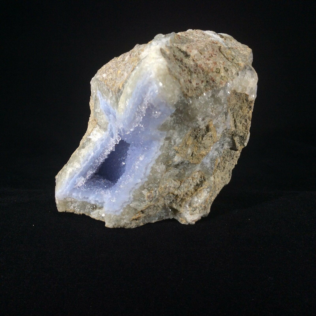 MeldedMind Blue Chalcedony with Druzy Specimen 4.80in Blue Crystal 180349