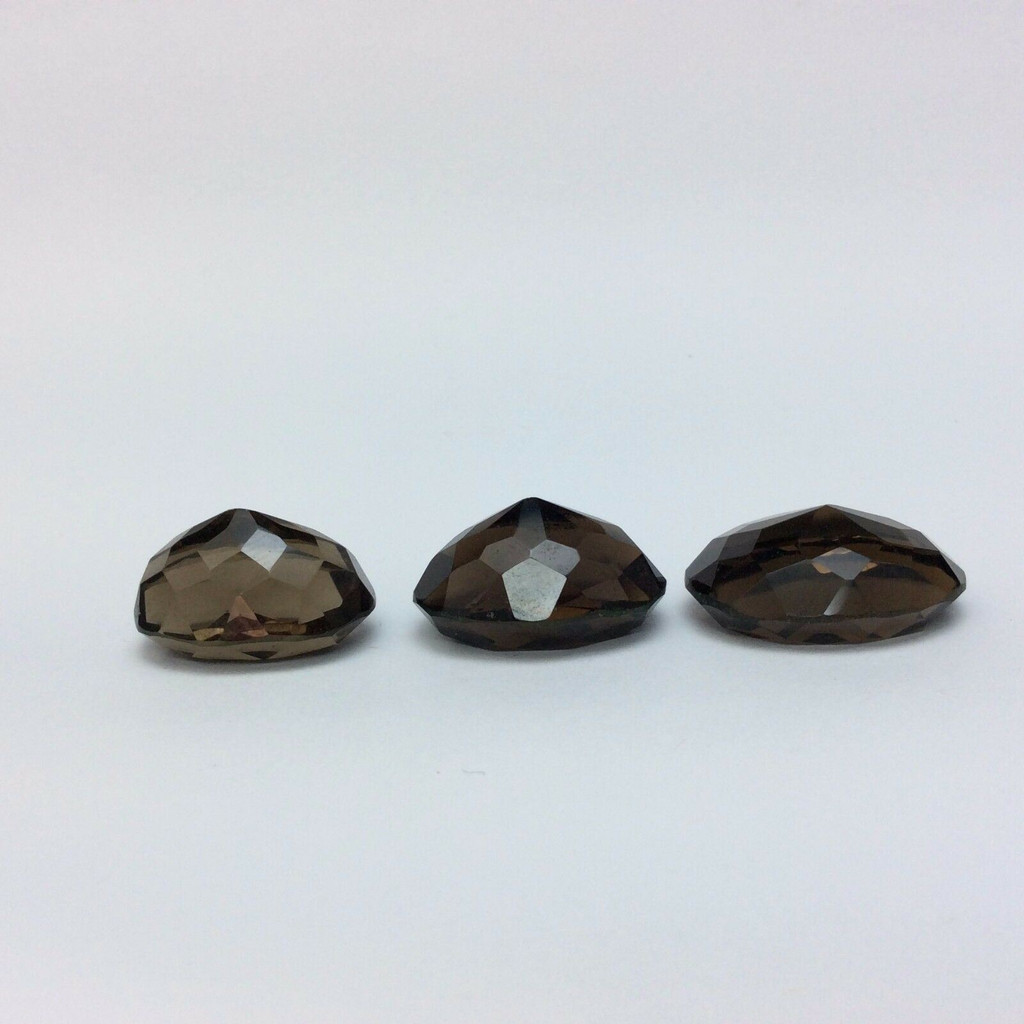 Three (3) Faceted Smoky Quartz Cabochon 170903 Gentle Harmonizer Metaphysical