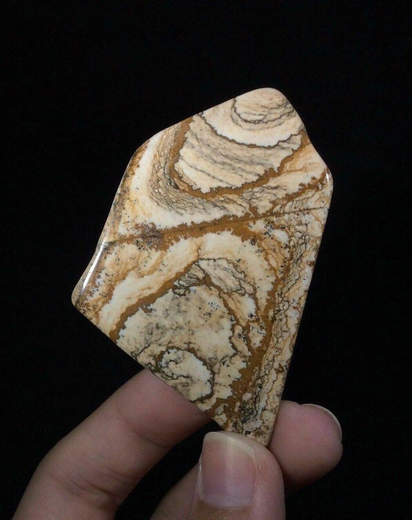 DeShutes Free Form Picture Jasper Cabochon 55mm 170908 Brown Tan Stone Jewelry