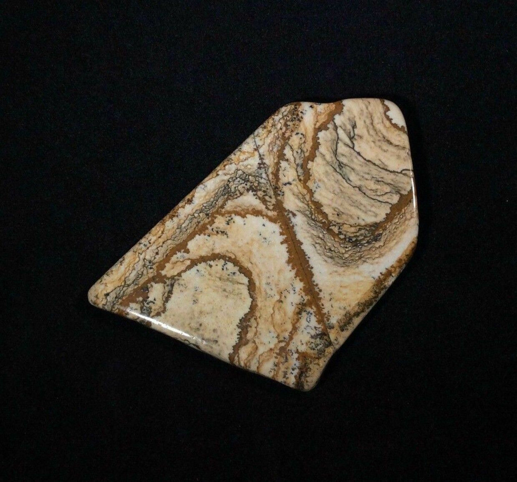 DeShutes Free Form Picture Jasper Cabochon 55mm 170908 Brown Tan Stone Jewelry