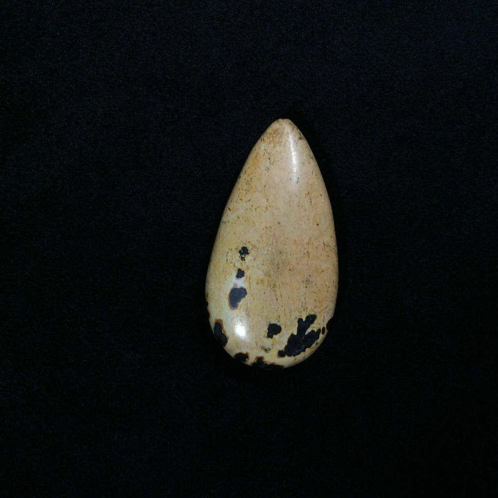 Teardrop Dendritic Picture Jasper Cabochon Stone 170802 Jewelry Tan Black