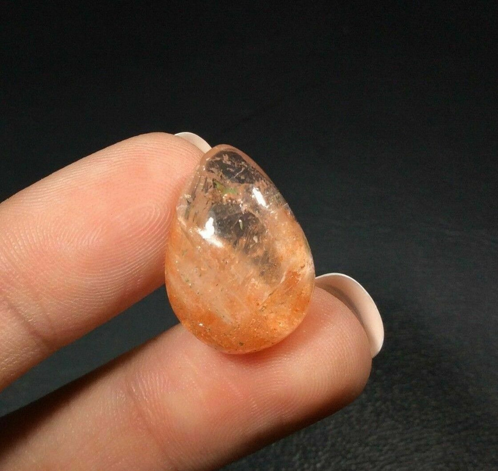 Small Sunstone Cabochon 19mm 171006 Orange Pear Gemstone Jewelry 