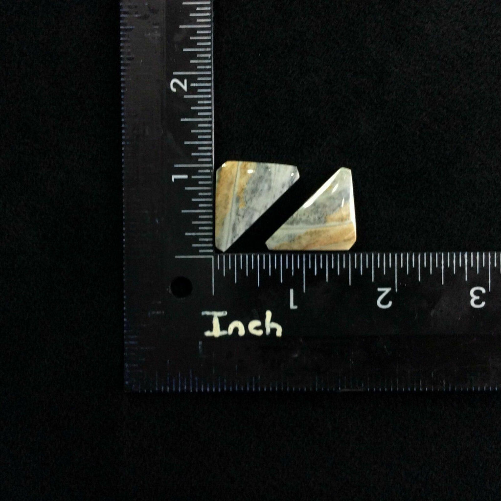 Triangular Jasper Cabochon Earring Pair 170802 Artist Supply Tan Gray Picture