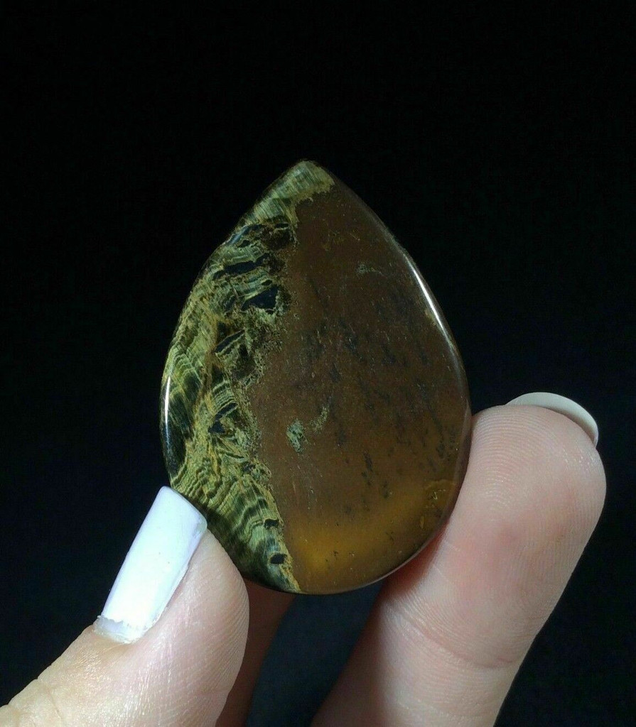 Teardrop Golden Tiger's Eye Stone Cabochon 170804 Brown Yellow Sheen Jewelry