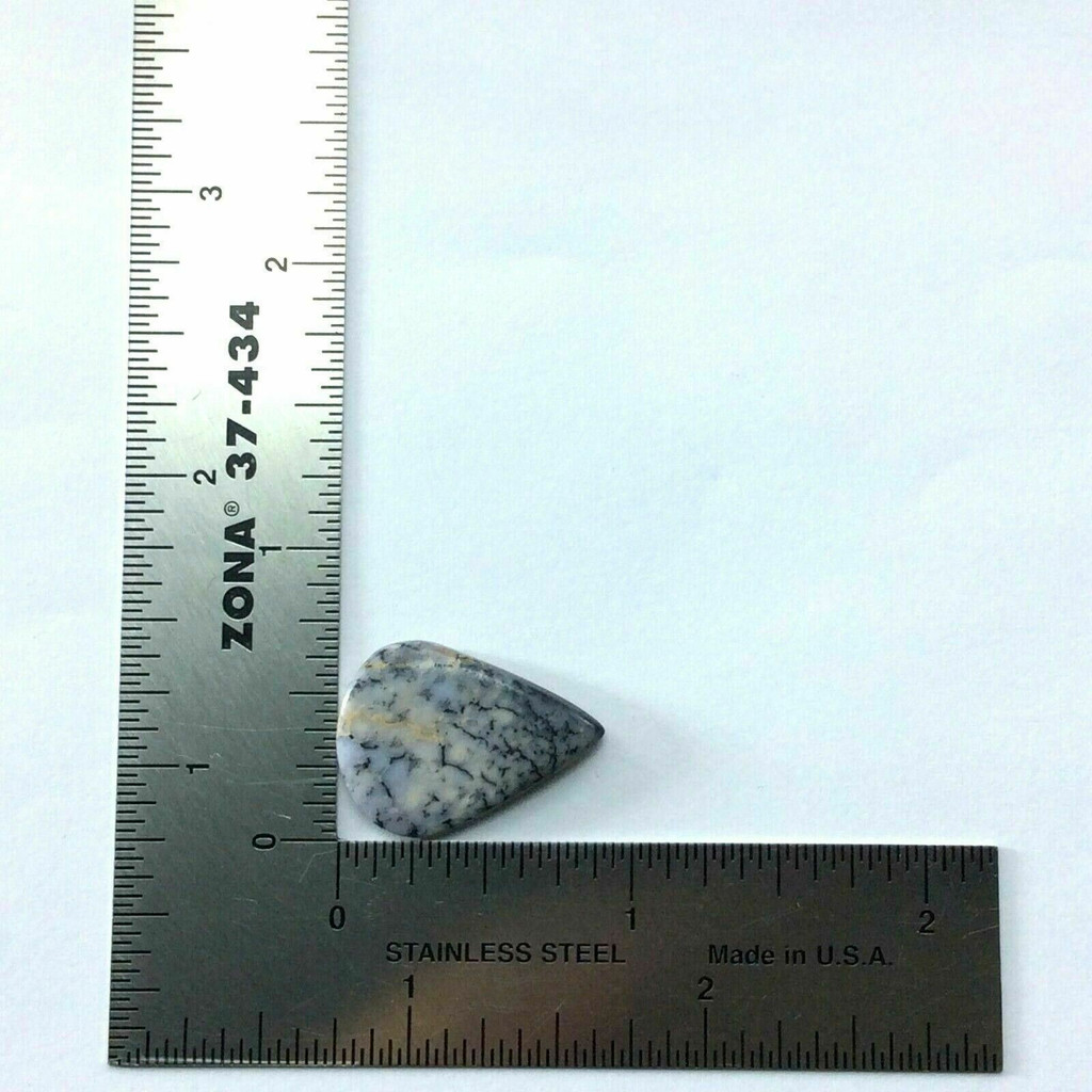 Teardrop Dendritic Opal Cabochon 170802 Stone Black White Specimen Jewelry