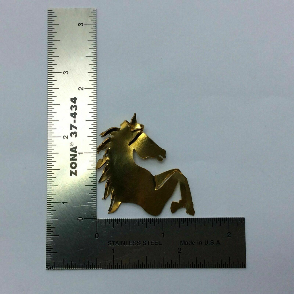 Handmade and Signed by Artist Rebecca McNary Gold Metal Horse Pendant