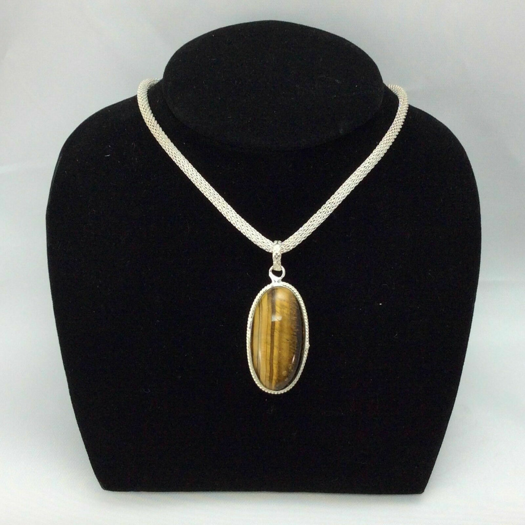 Golden Tiger's Eye Pendant Necklace Metaphysical Stone of Manifestation