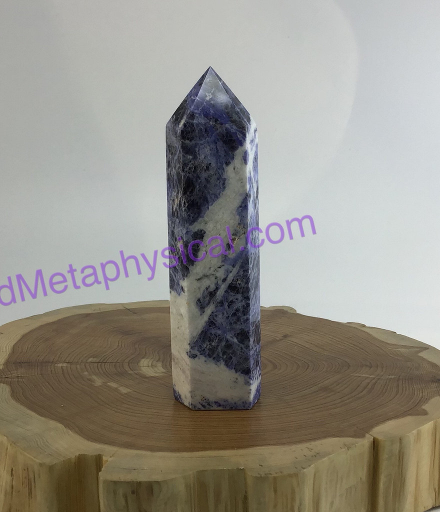 MeldedMind Polished Sodalite Obelisk Point 118mm 5oz Stone Specimen