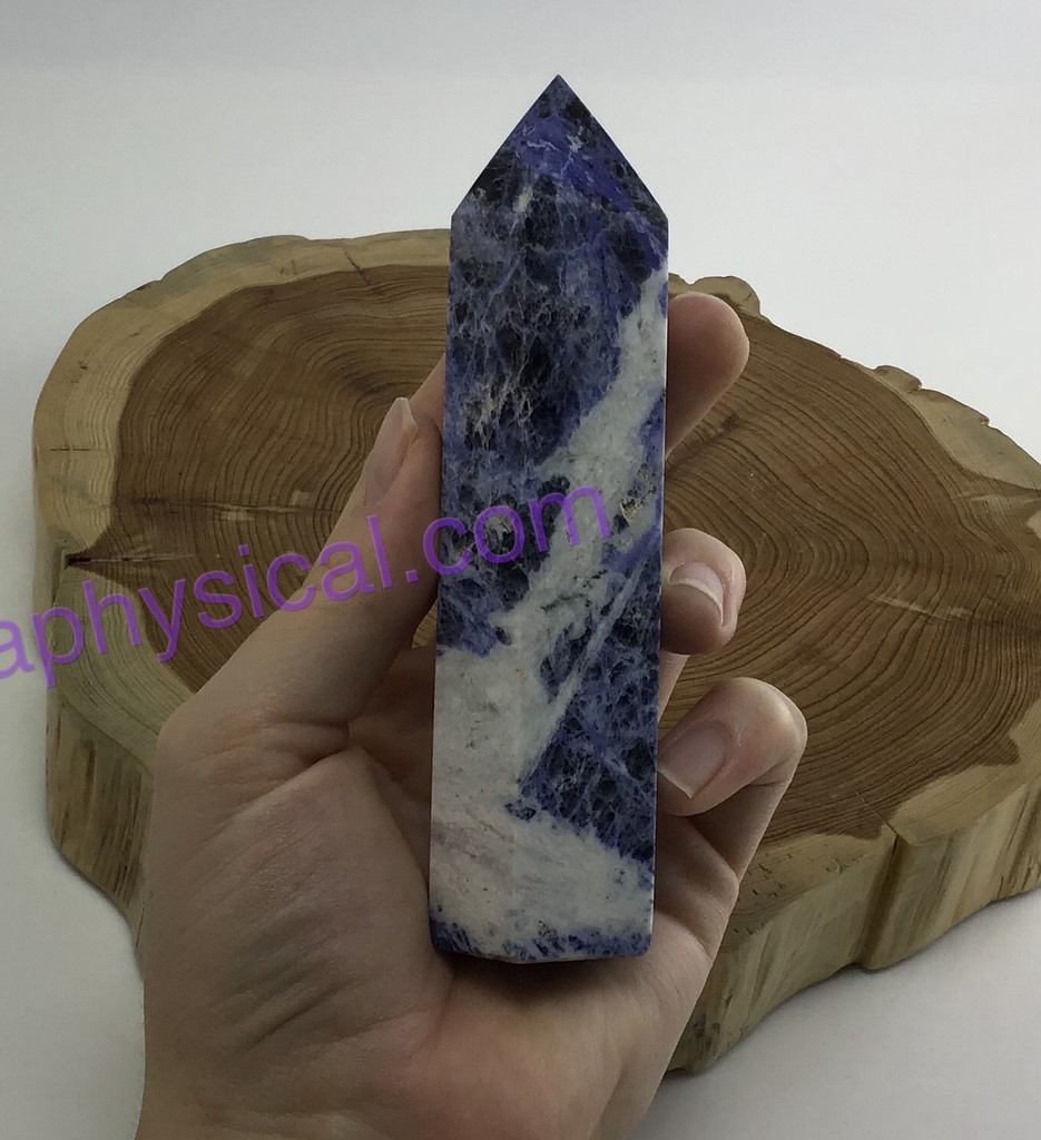 MeldedMind Polished Sodalite Obelisk Point 118mm 5oz Stone Specimen