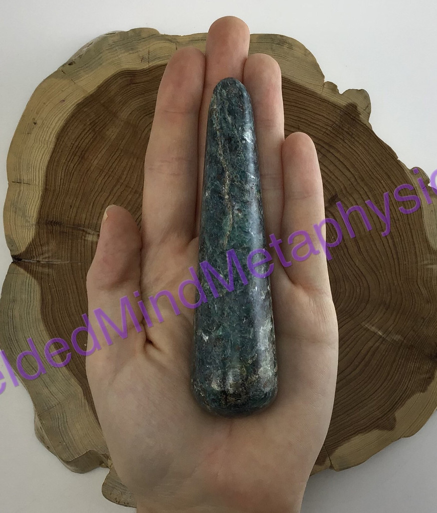 MeldedMind Blue Green Kyanite Massage Therapy Wand 115mm 145g Point Pressure