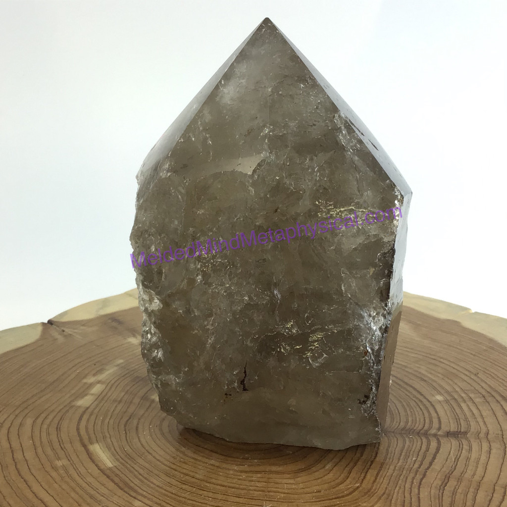 MeldedMind Polished Natural Point Smoky Quartz 3.77in 15oz Crystal Stone Decor