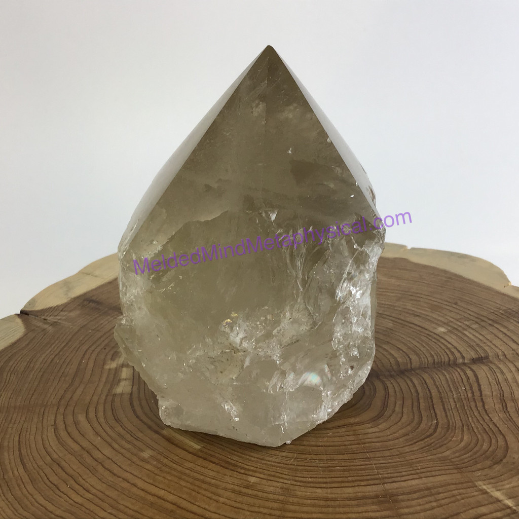 MeldedMind Polished Natural Point 3.30in 84mm Smoky Quartz Crystal Stone Decor