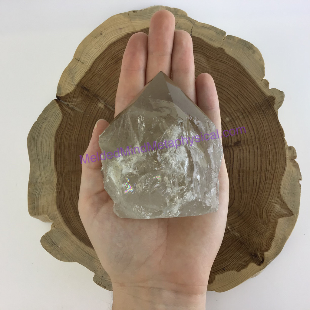 MeldedMind Polished Natural Point 3.30in 84mm Smoky Quartz Crystal Stone Decor