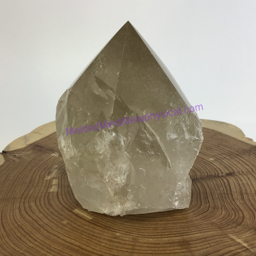 MeldedMind Polished Natural Point 3.30in 84mm Smoky Quartz Crystal Stone Decor