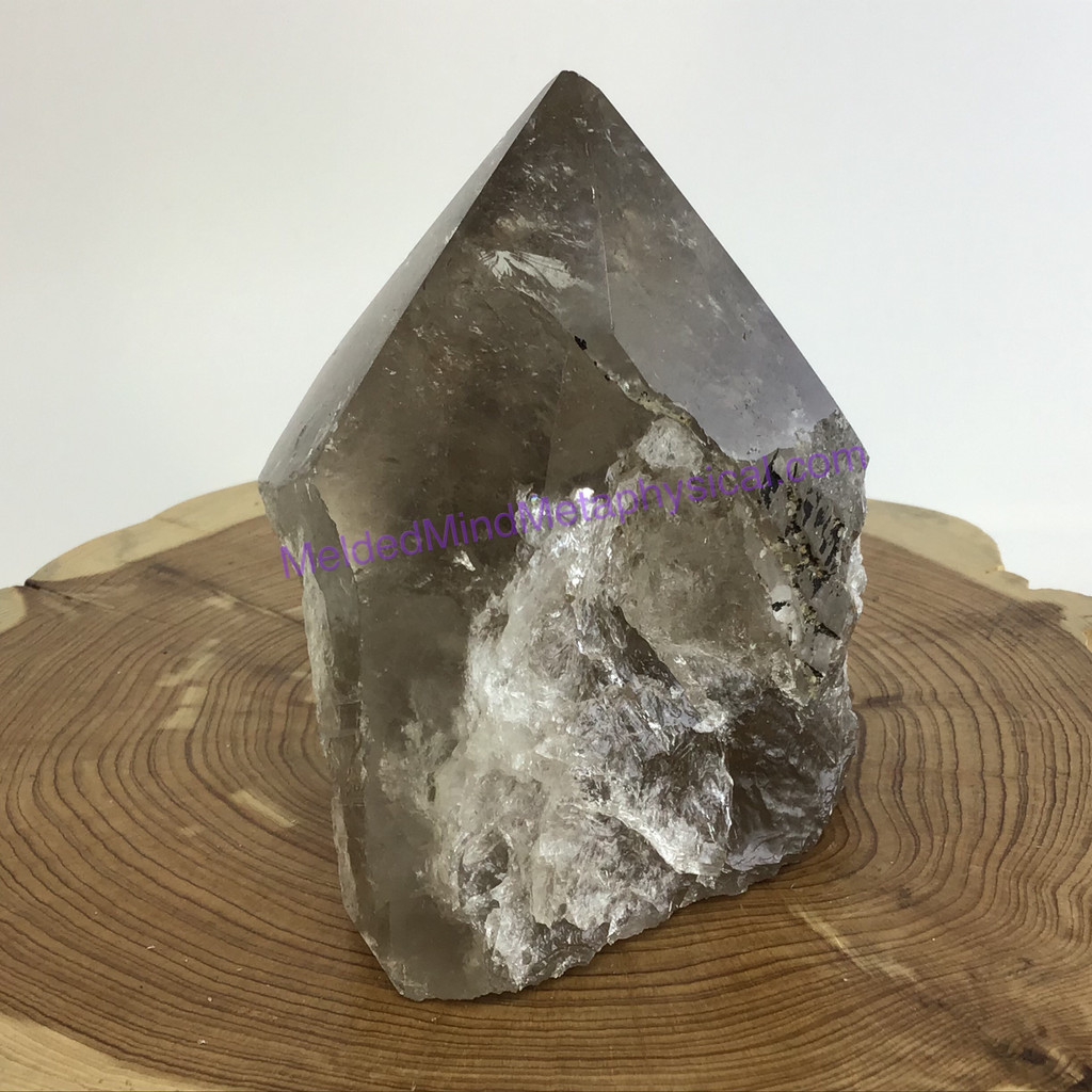 MeldedMind Polished Natural Point 3.50in 89mm Smoky Quartz Crystal Stone Decor