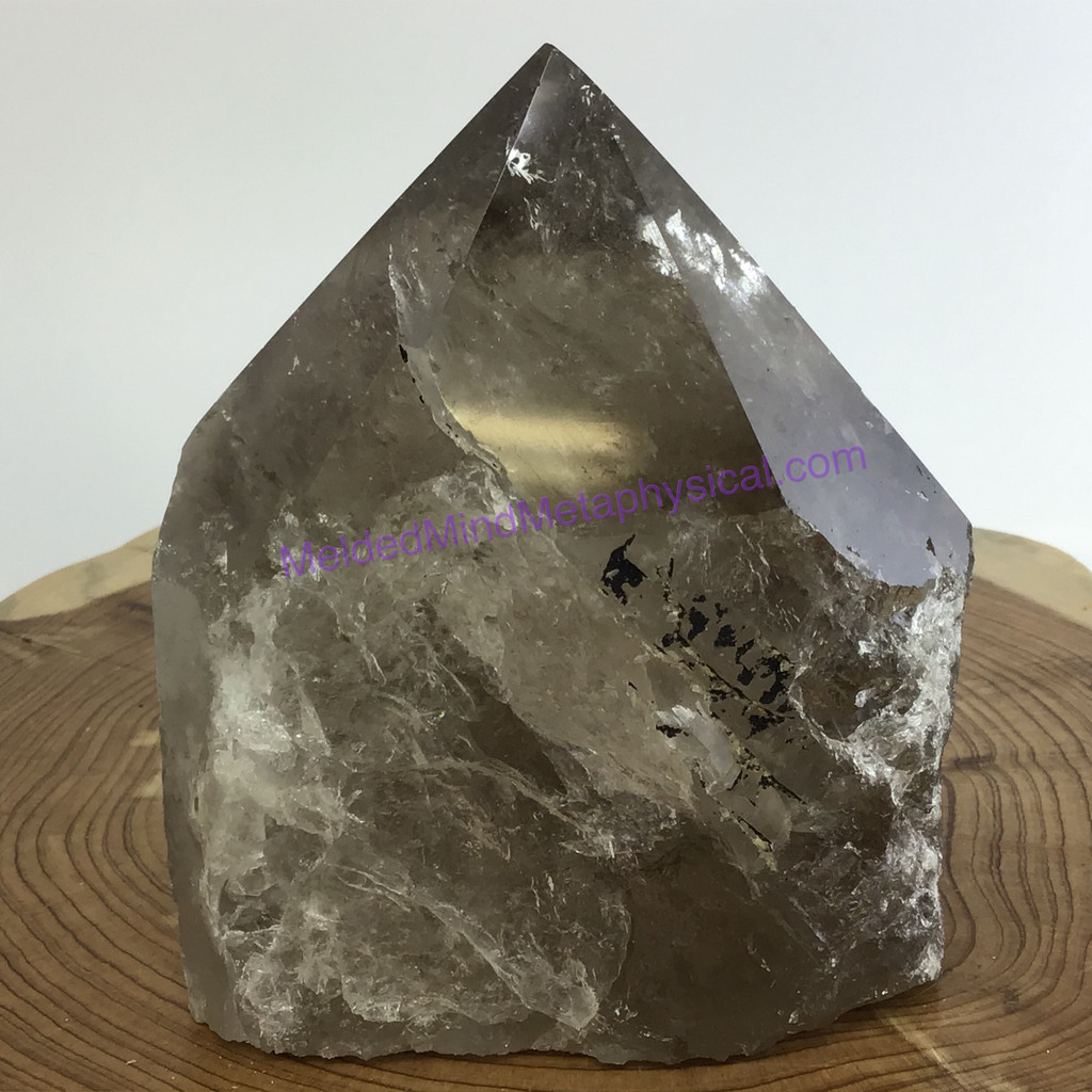 MeldedMind Polished Natural Point 3.50in 89mm Smoky Quartz Crystal Stone Decor