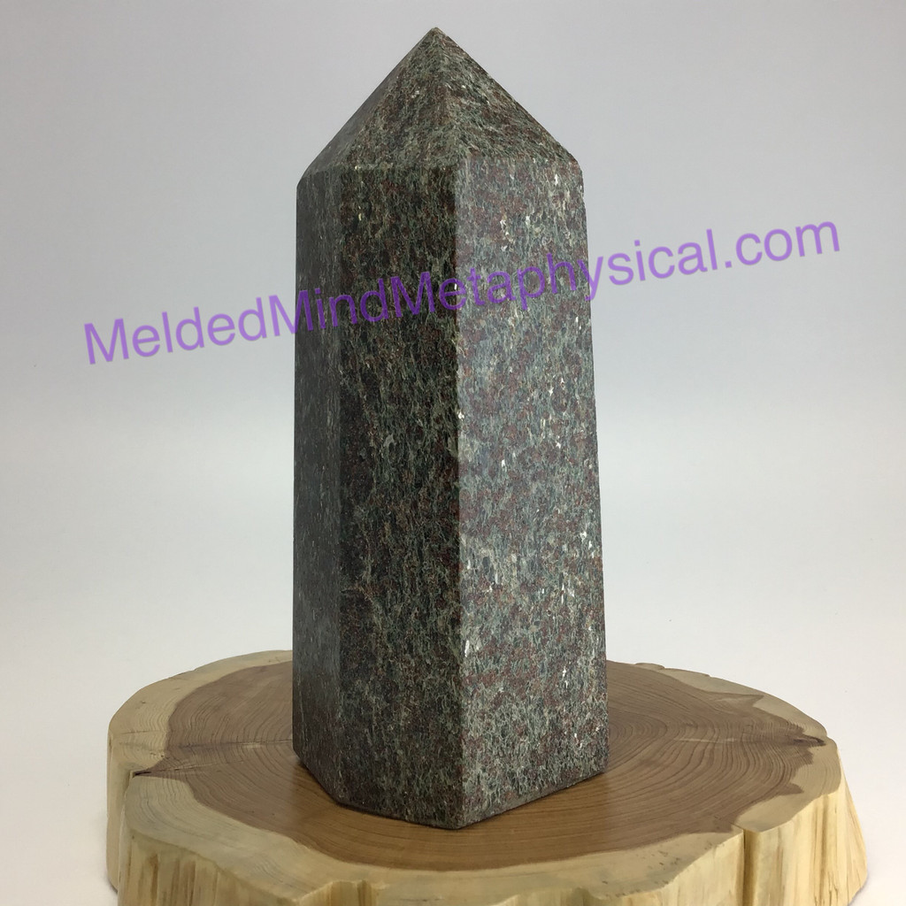 MeldedMind Amphibolite and Garnet Obelisk 7in 4lbs Display Decor Specimen