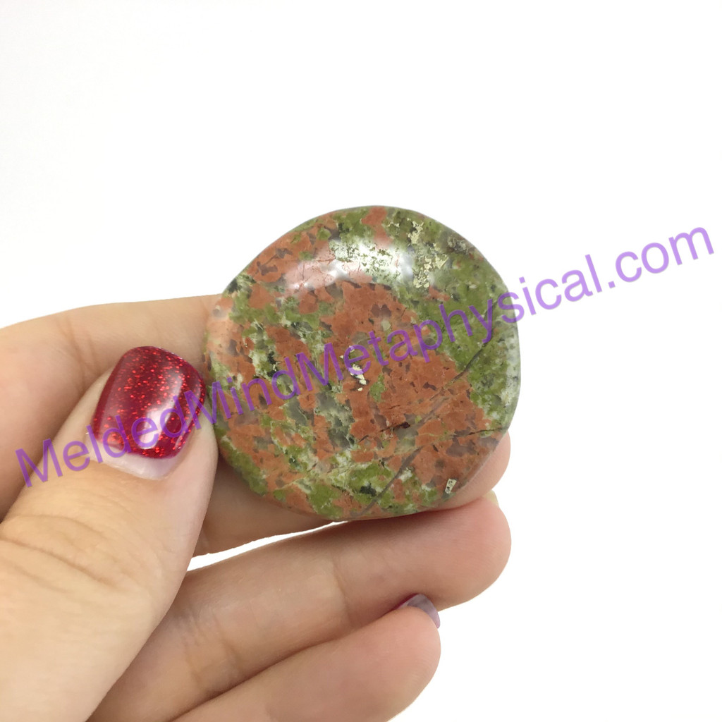 MeldedMind237 Unakite Smooth Worry Palm Stone 41mm Metaphysical Crystal