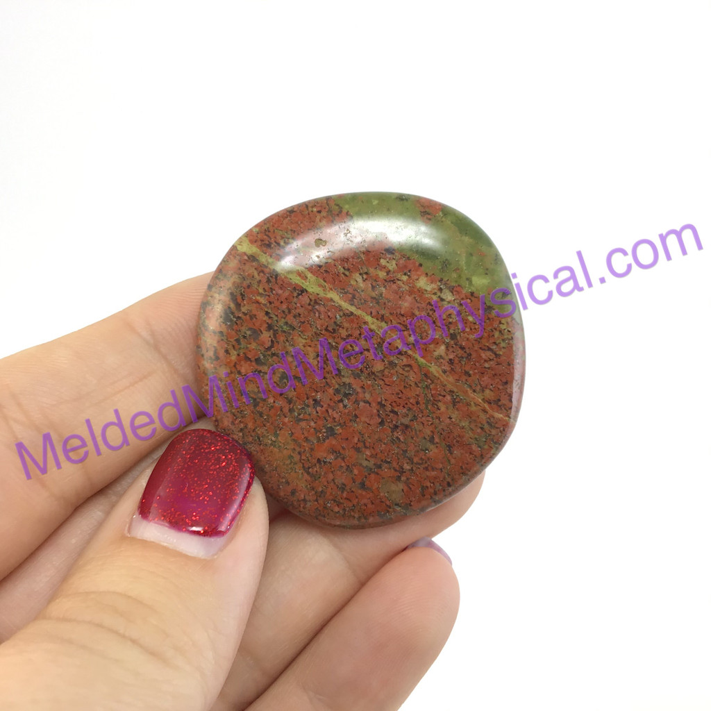 MeldedMind243 Unakite Smooth Worry Palm Stone 45mm Metaphysical Crystal