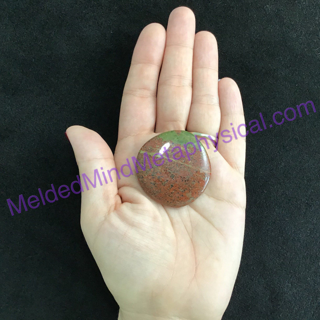 MeldedMind243 Unakite Smooth Worry Palm Stone 45mm Metaphysical Crystal