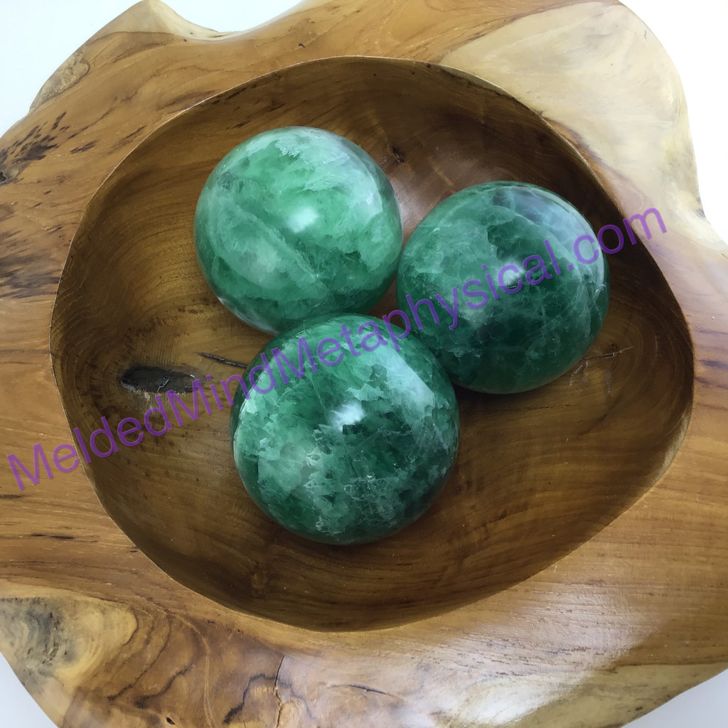 One (1) Green Fluorite Crystal Sphere Stone 70-71mm Metaphysical Display Decor