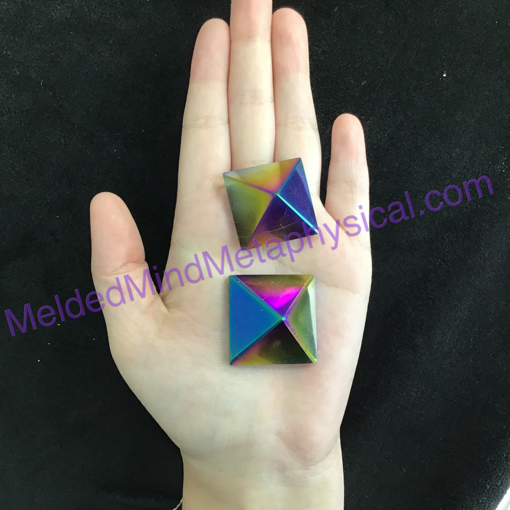 MeldedMind264 One (1) Titanium Aura Pyramid 18mm Decor Display Healing