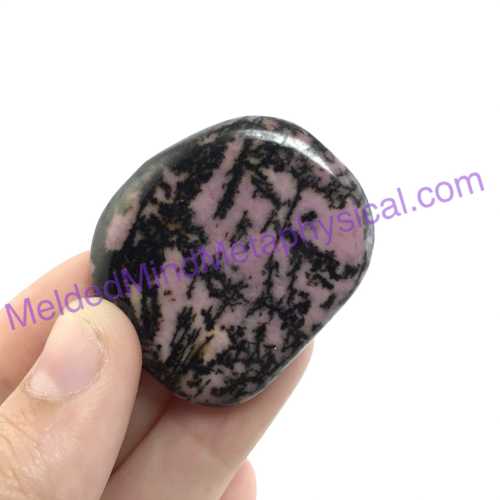 MeldedMind247 Rhodonite Palm Stone 37mm Smooth Worry Pocket Metaphysical