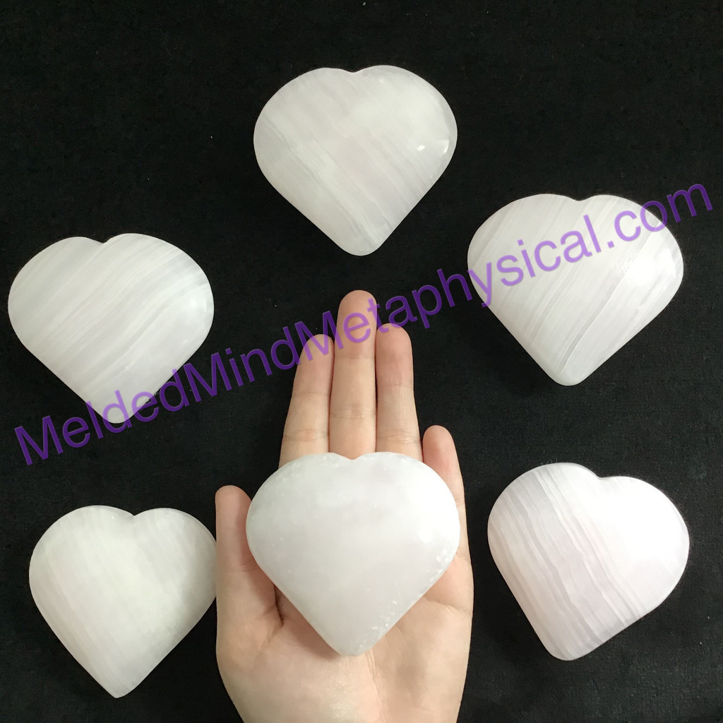 MeldedMind279 ONE(1) Large Fluorescent Pink Mangano Calcite Heart Stone 67-73mm 