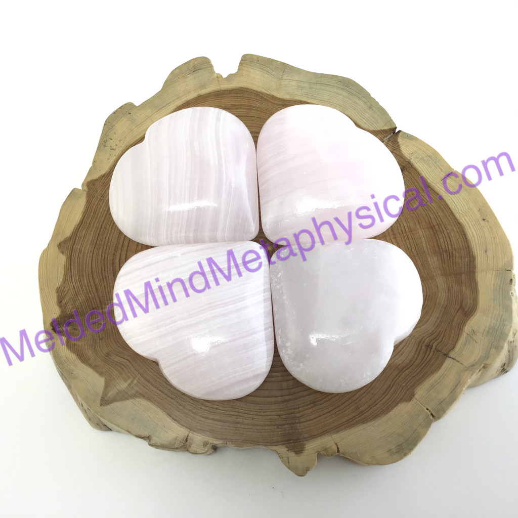 MeldedMind279 ONE(1) Large Fluorescent Pink Mangano Calcite Heart Stone 67-73mm 