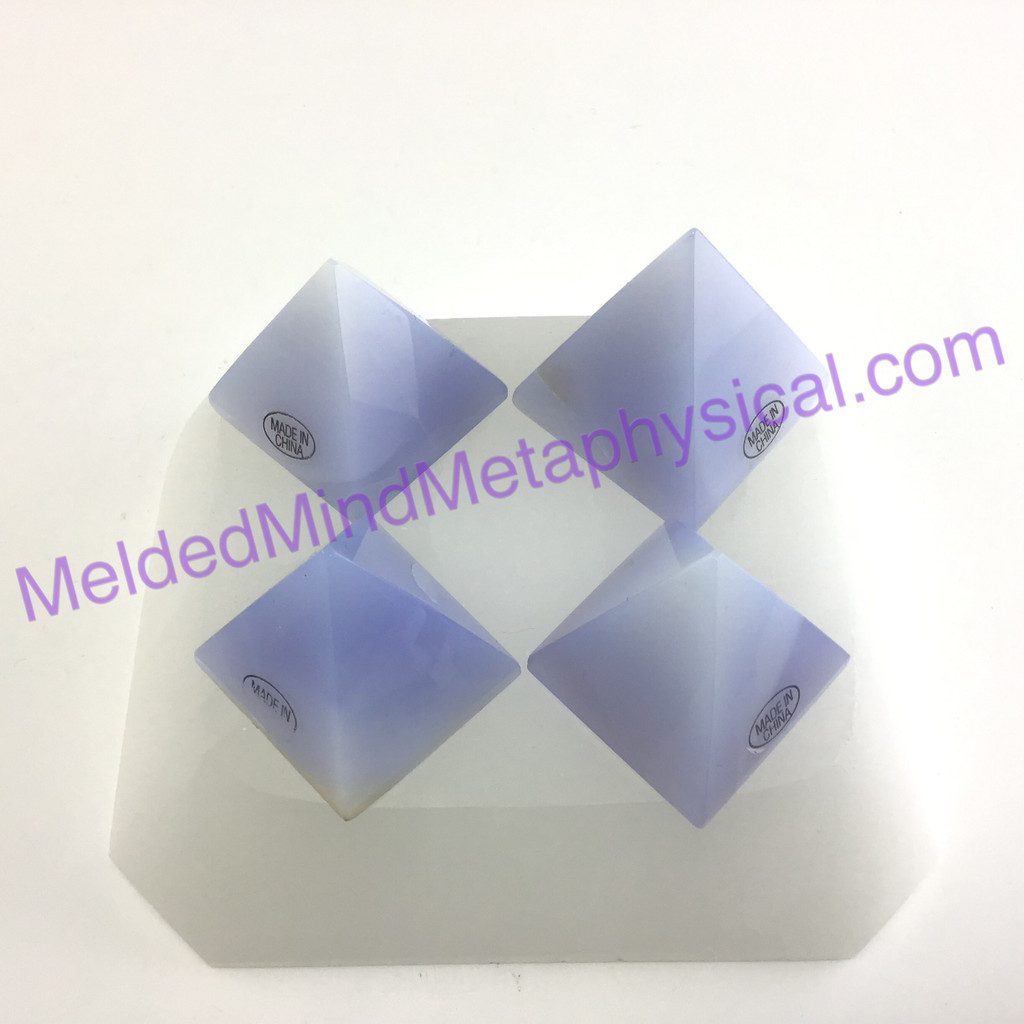 MeldedMind305 ONE (1) Blue Chalcedony Pyramid 33-37mm Display Decor