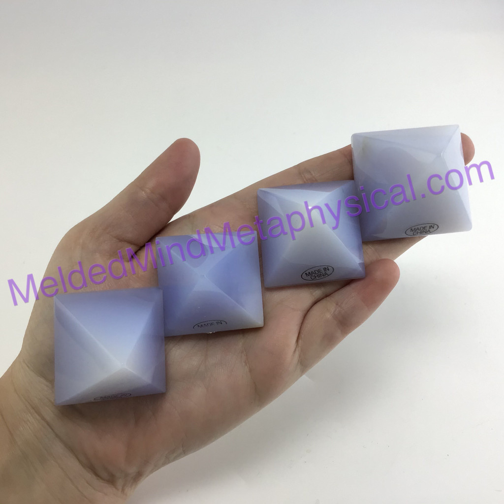 MeldedMind305 ONE (1) Blue Chalcedony Pyramid 33-37mm Display Decor