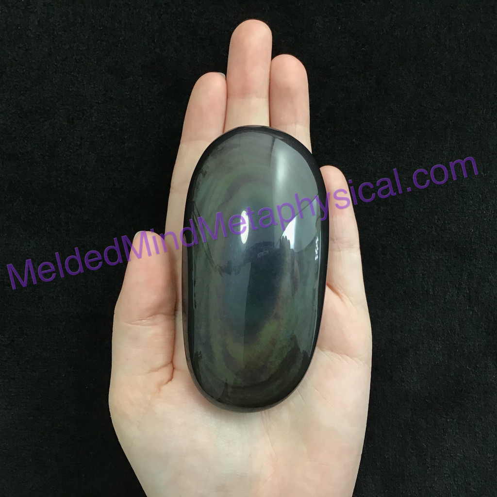 MeldedMind Rainbow Obsidian Palm Stone 3.50in 89mm Smooth Worry Metaphysical 088