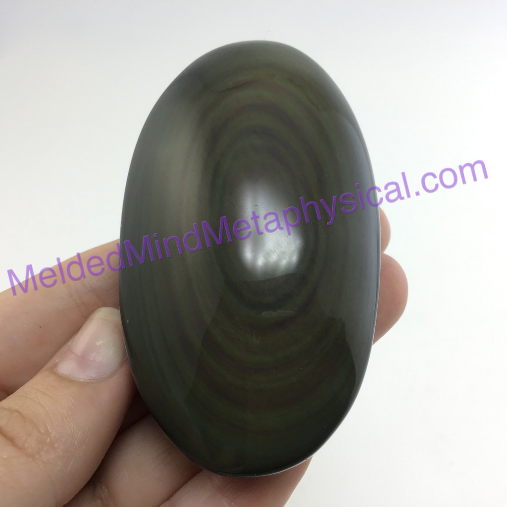 MeldedMind Rainbow Obsidian Palm Stone 2.87in 73mm Smooth Worry Metaphysical 089