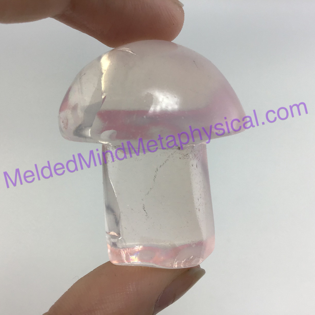 MeldedMind250 Aura Quartz Mushroom Aura Rose Crystal 40mm Fairy Garden