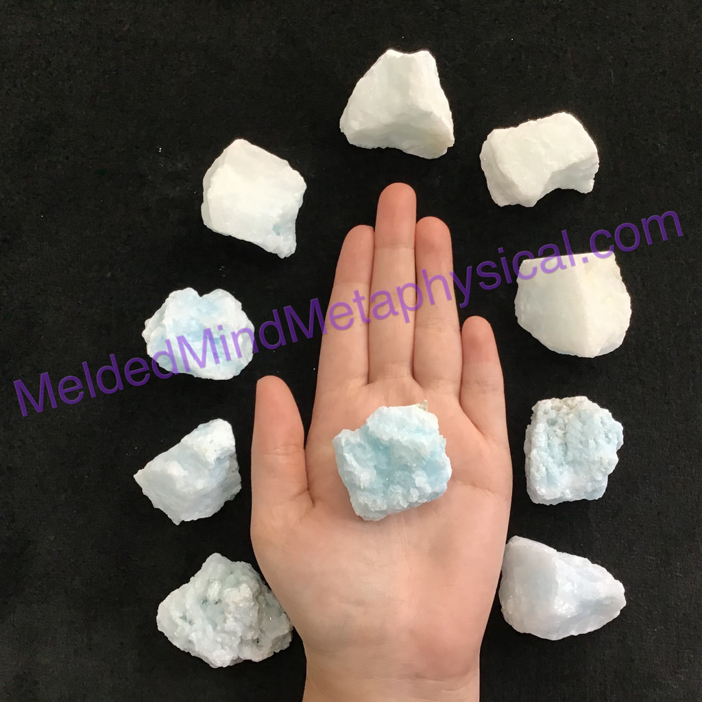 MeldedMind One (1) Natural Blue Aragonite Specimen Small Rough Crystal 122