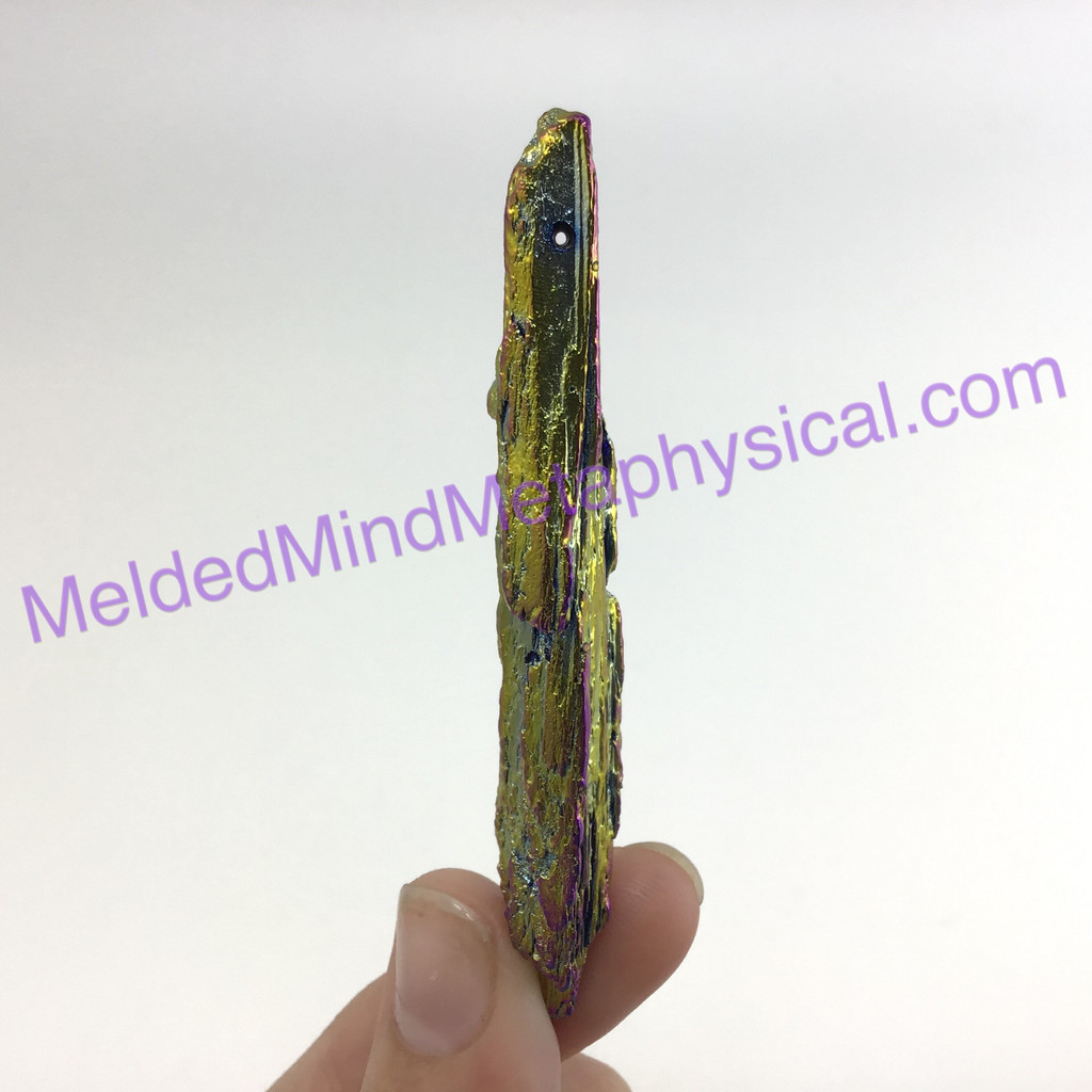 MeldedMind316 Titanium Coated Kyanite Blade Pendant 72mm Pre Drilled