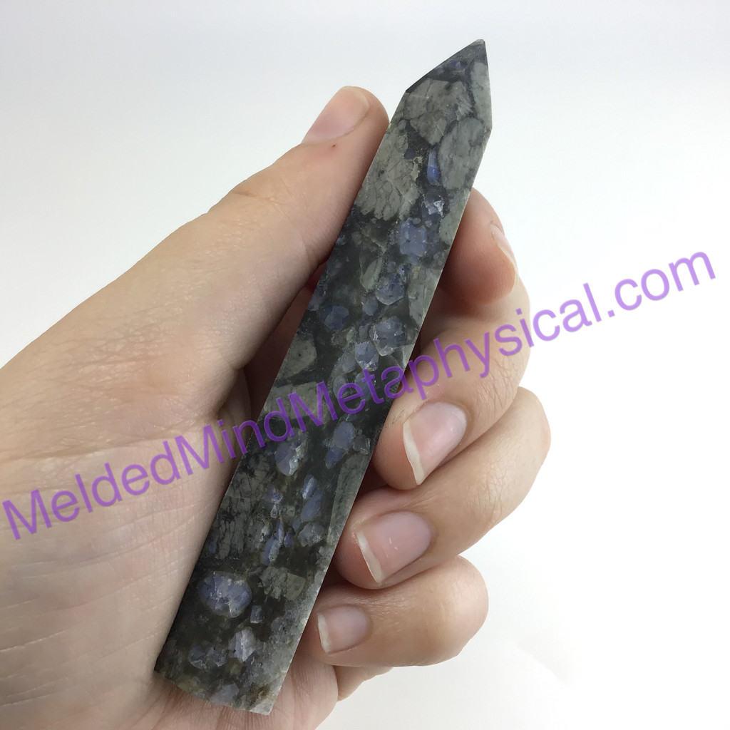 MeldedMind830 Que Sera Sera Obelisk 98mm Llanite Metaphysical Crystal Decor